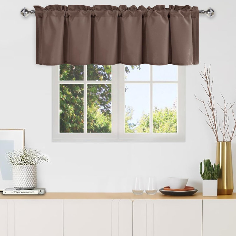 1 Panel Valance Curtains for Living Room, Kitchen Valance for Windows, Basement Window Curtains, 60 X 18 Inch, 60" W x 18" L