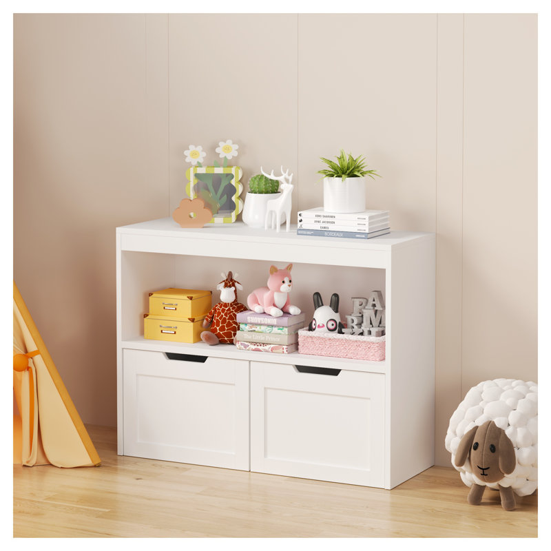 Armoire de rangement blanche en MDF avec tiroirs et tablettes cubiques