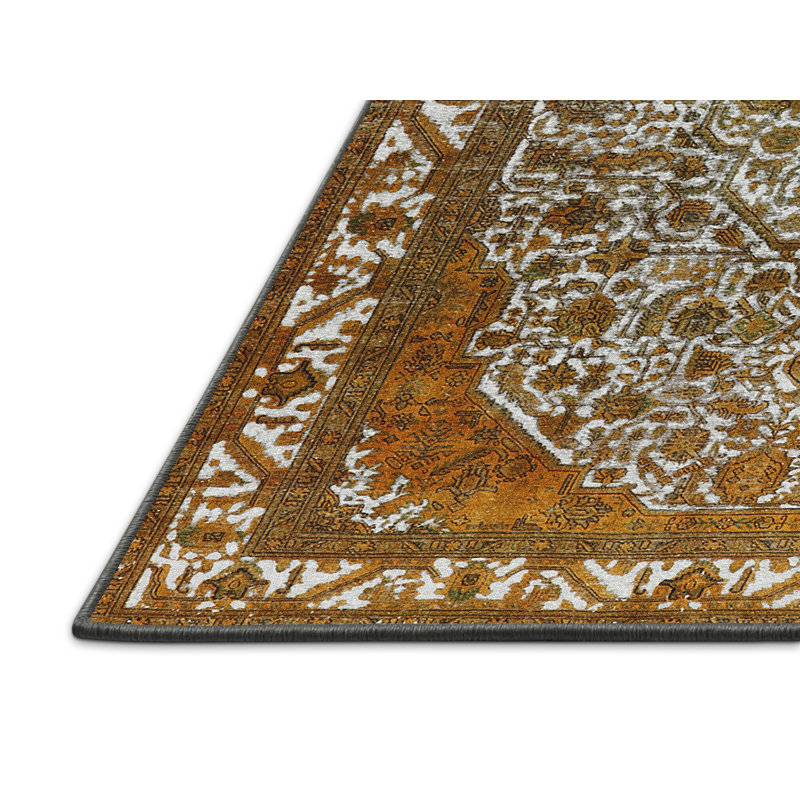 Tapis oriental orange / blanc, Rectangle 8 pi x 12 pi