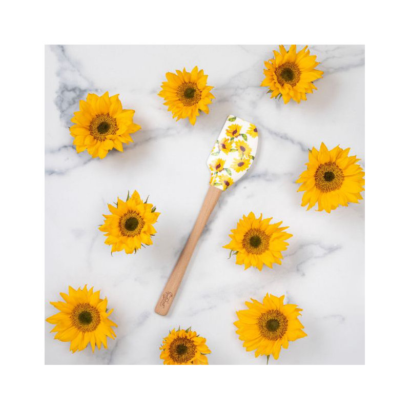 Spatulart Sunflower Field Wood Handled Spatula