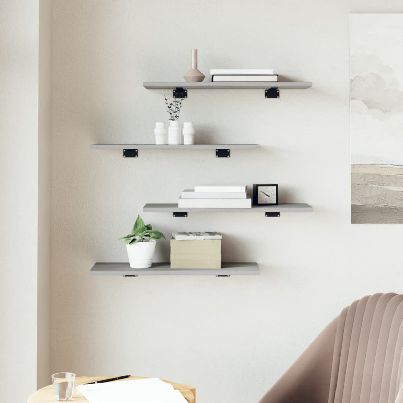 Thresa Bracket Shelf, Grey Sonoma, 0.6 in H × 23.6 in W × 7.9 in D