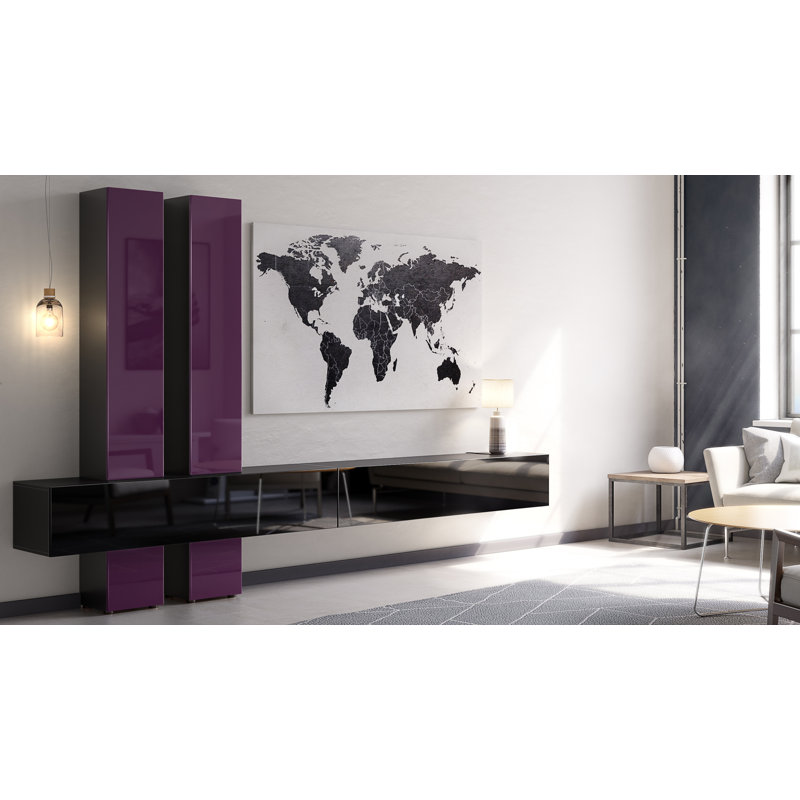 Ajo TV Stand, Blackberry/Black