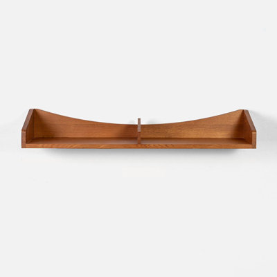 Étagère murale décorative en bois massif brun courbé, de style milieu du siècle, pour chambre, salle de bain, cuisine, salon