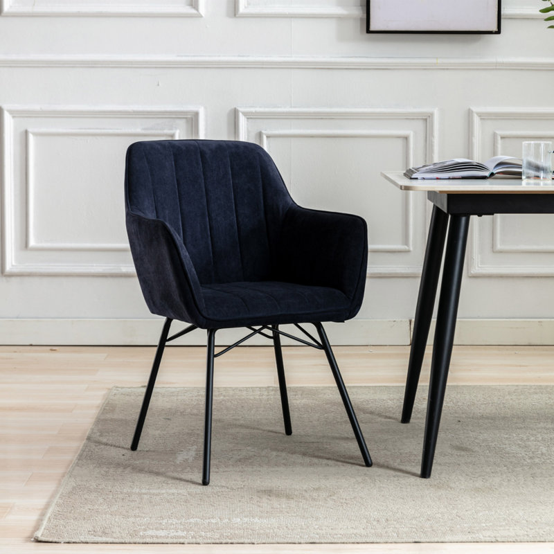 Chaise d'appoint Velvet Iron, Bleu foncé