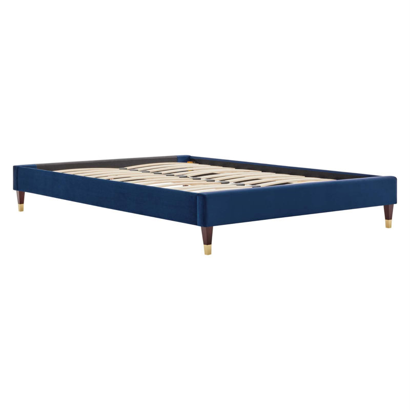 Structure de lit Harlow Performance, Bleu marine, Double