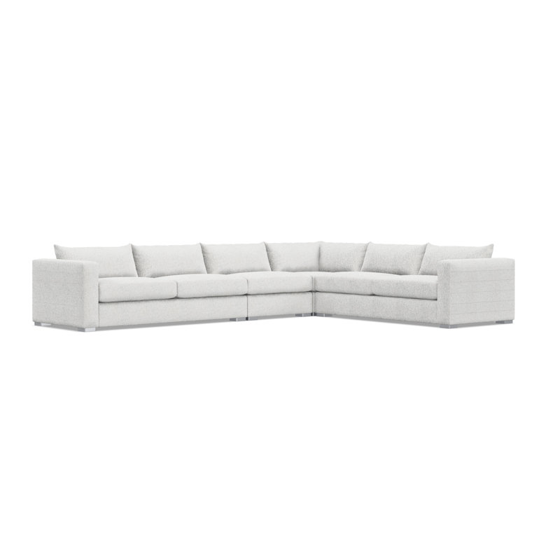 Sectional, Cream Polyester, 32.5" H x 157" W x 120.5" D
