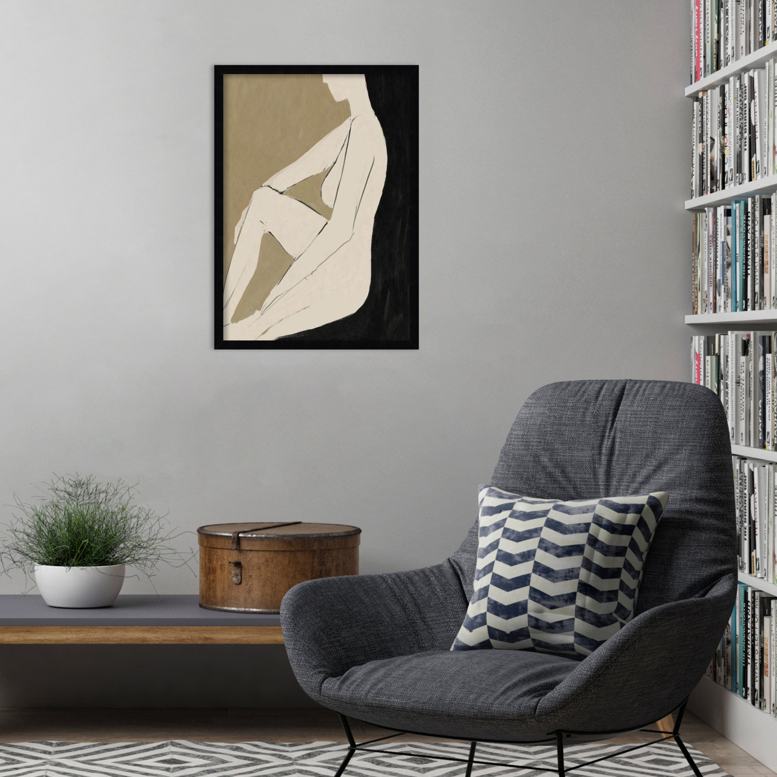 Chamois "Chill" Print by Dan Hobday, Black Framed, 25" H x 18" W