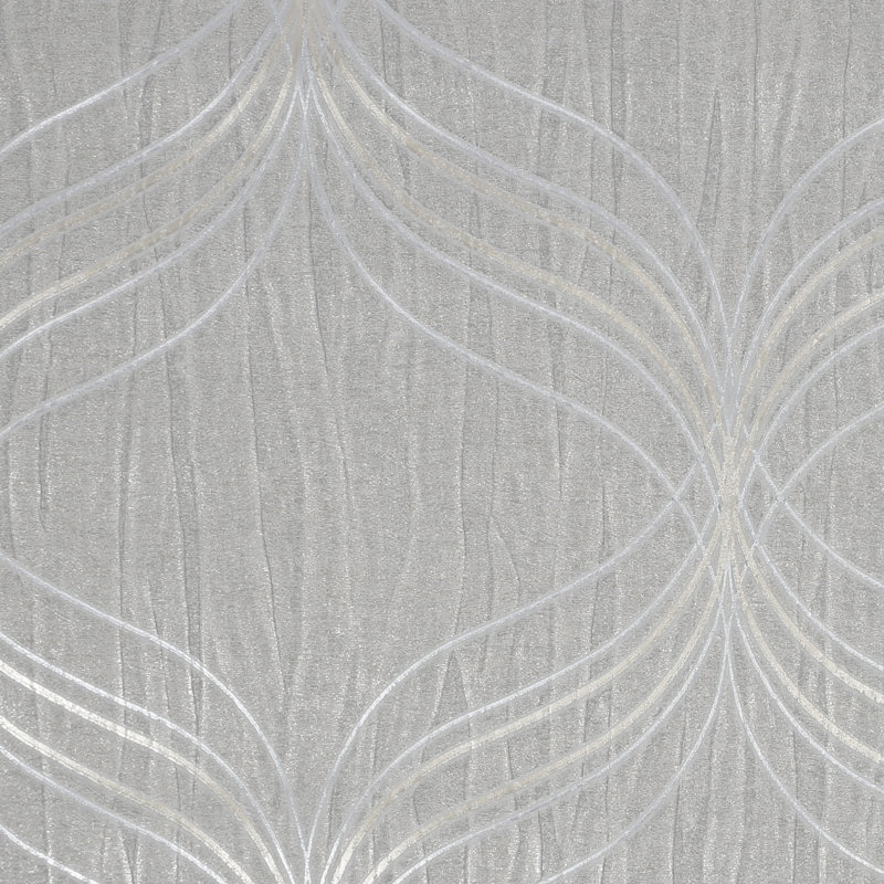 Rouleau de papier peint texturé optique Geo, Argent