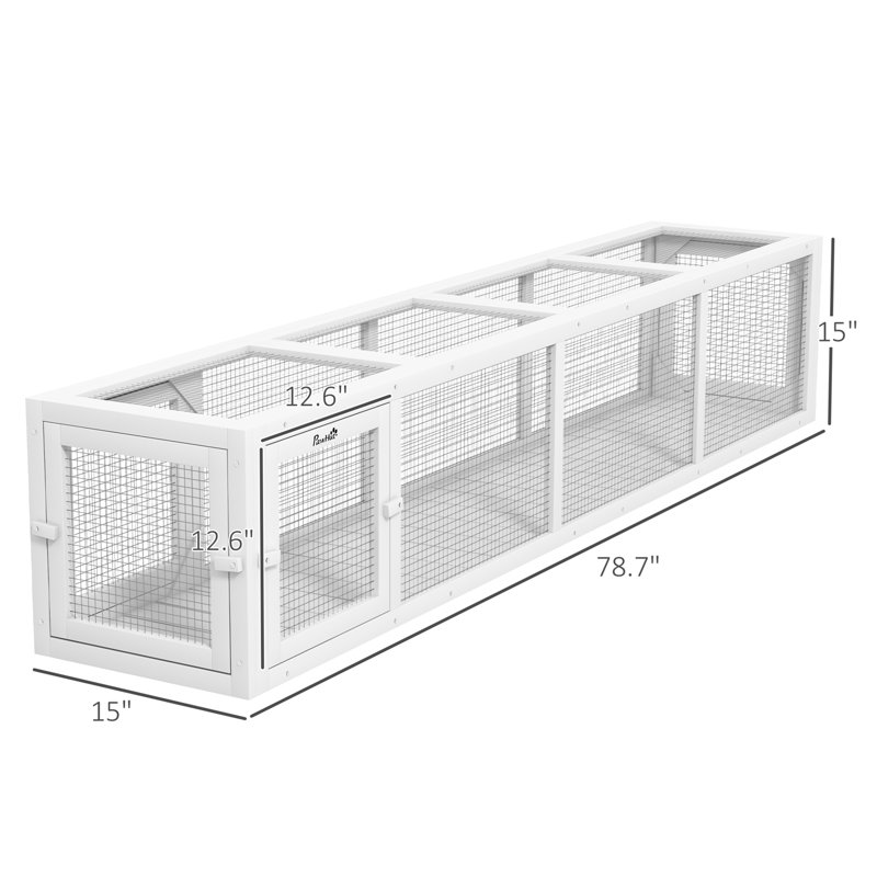 Tunnel d'extérieur pour chat avec design extensible, Blanc