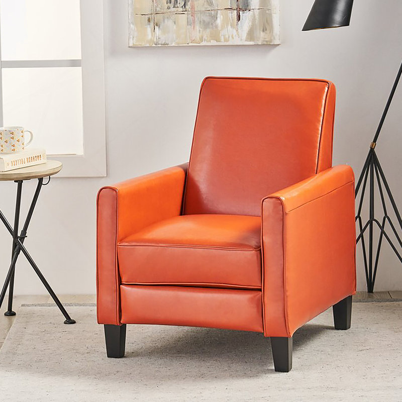Recliner Push Back Chair For Elegant Home Décor Orange