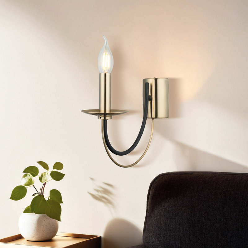 Stylish Antique Lacquer Wall Lamp, Metal Body, 25.0 inches Tall | Base Plate: 4.1 x 2.8 x 1.4 inches | E14 Socket (Max 40W), Perfect for Living Room or Bedroom | Elegant Design, Not Included Bulb