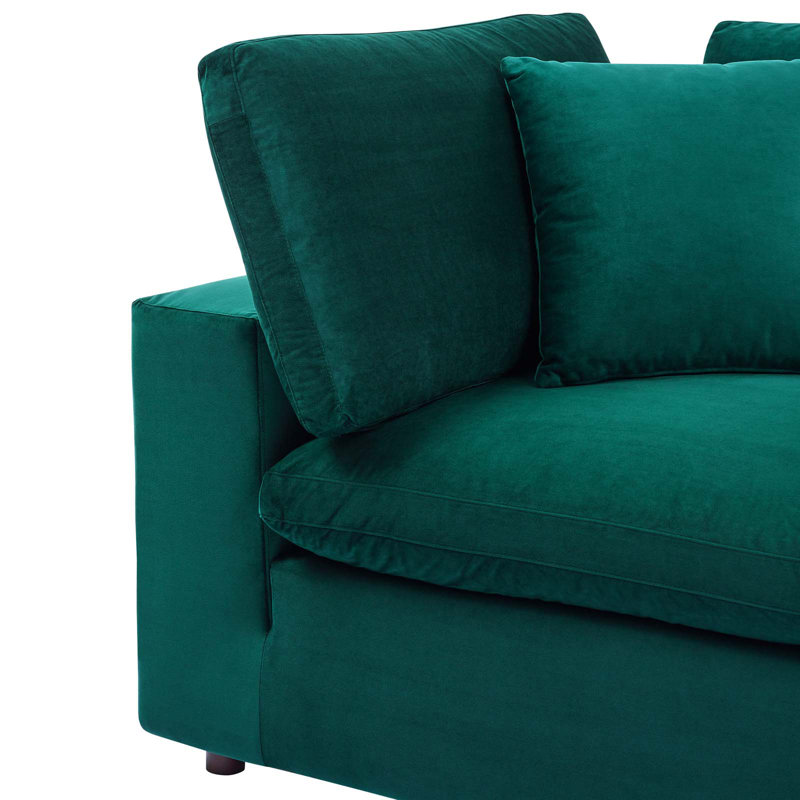 Chaise de coin Commix, Velours sarcelle