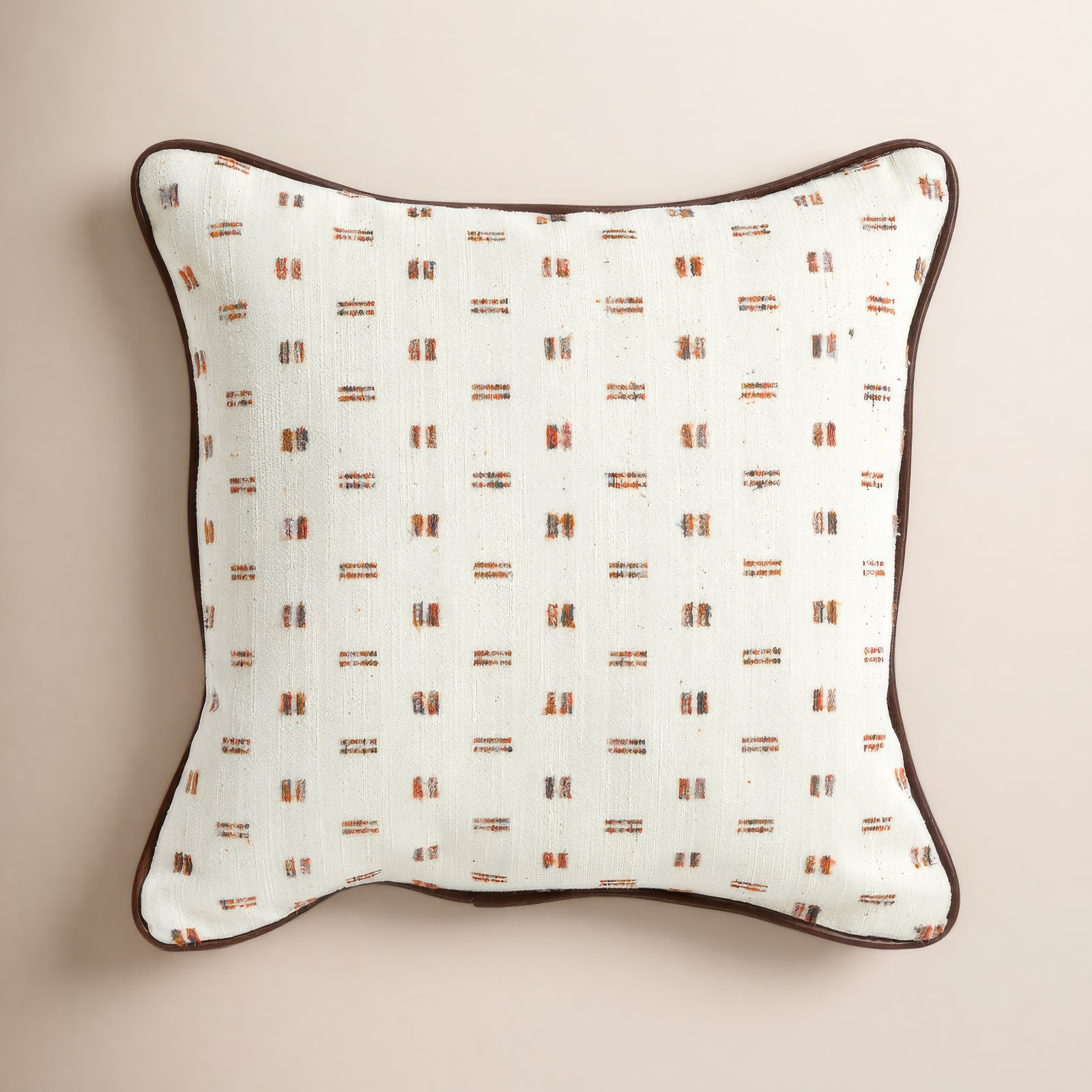 Zisper Geometric Throw Pillow, Ivory, 18" x 18"