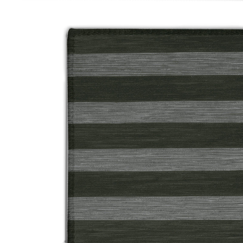 HorizontalStripes Green Indoor and Outdoor Area Rug, Rectangle 2' x 3'