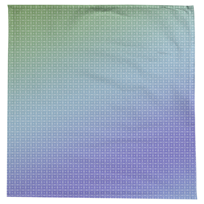 Nappe carrée en coton à motif géométrique 100% avicia, Bleu / Vert / Mauve