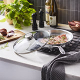 Demeyere Industry 5-Ply 11-inch Stainless Steel Fry Pan with Lid