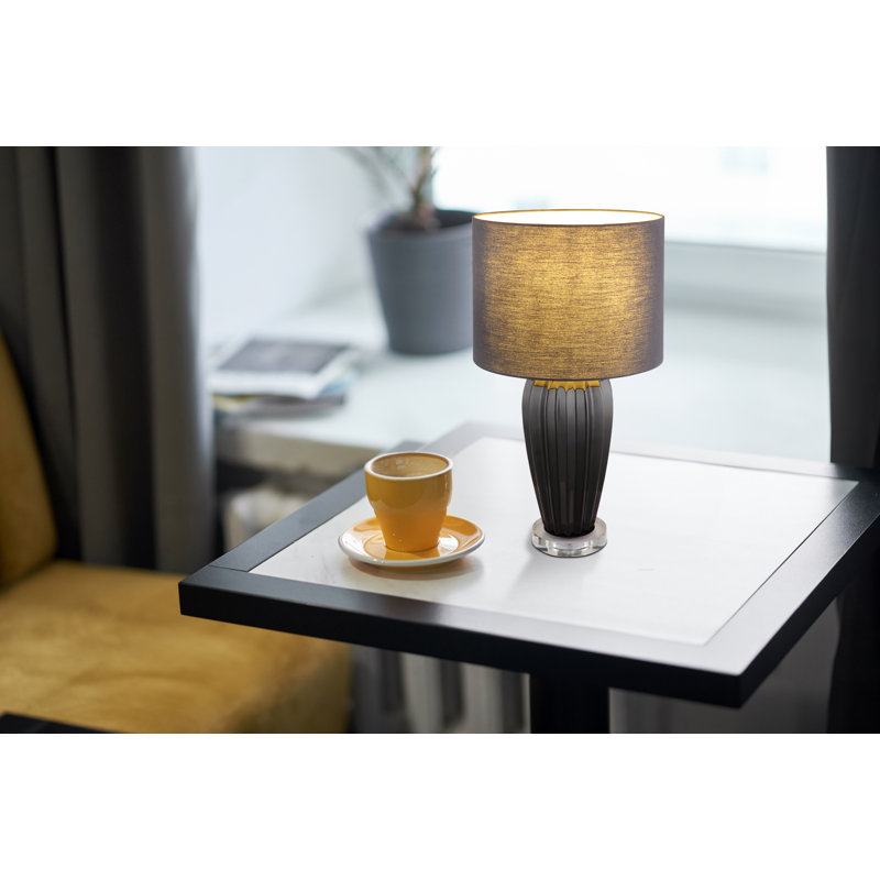 Nayelys Ceramic Table Lamp, Black, Black