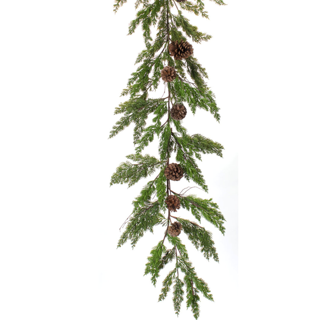 Pine And Cone Garland (Set Of 2) 6'L Plastic (Set of 2) The Holiday Aisle®