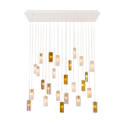 Luminaire suspendu en grappe de 25 lumières