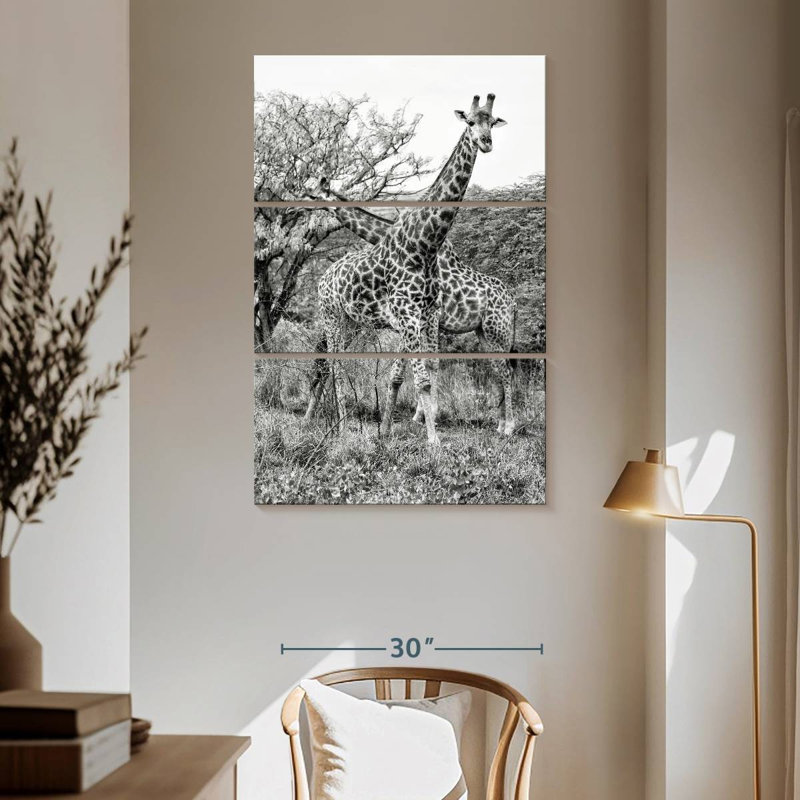 Mère et jeune girafe Brampt, H 65 po x l 42 po