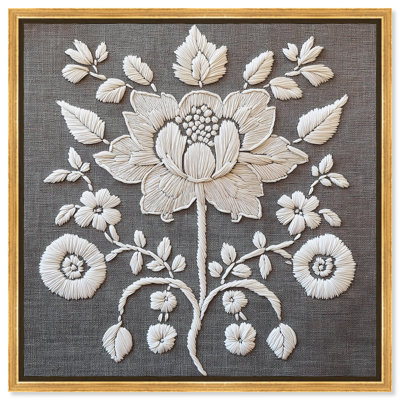 «Stitched Symmetry II», impressions florales sur toile par 