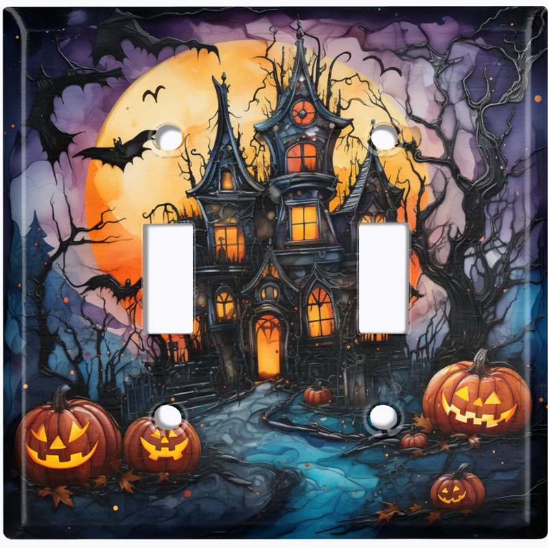 Plaque murale standard à 2 interrupteurs à bascule Halloween