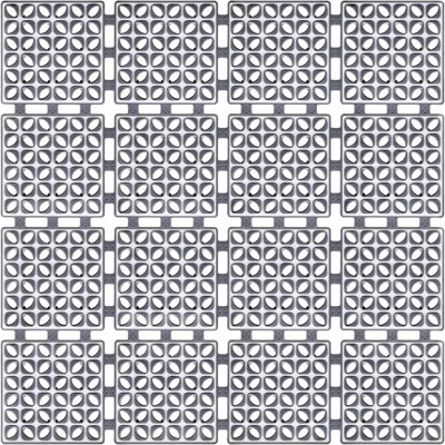 24"x24" Non-slip Square Shower Mat Grey