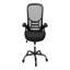 Chaise de bureau en maille noire en métal noir, pivotante, accoudoirs, hauteur réglable, travail ergonomique, contemporain moderne