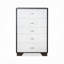 Commode 5 tiroirs blanche et espresso