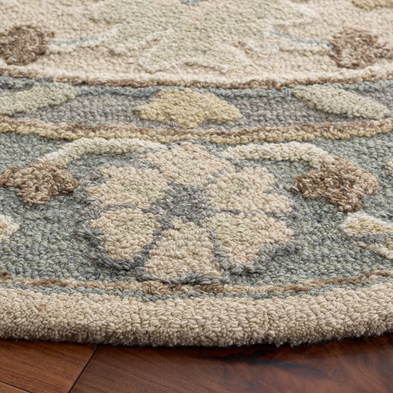 Ebony Hand Tufted Wool;Cotton Oriental Indoor Rug, 6'-0" x 6'-0" Round