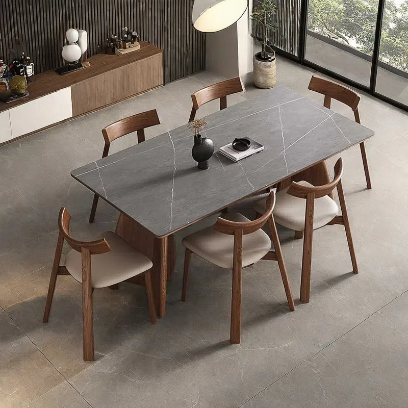 Ensemble de table de salle à manger et chaises Modern Rock, H 29,52 po x L 62,99 po x l 31,49 po