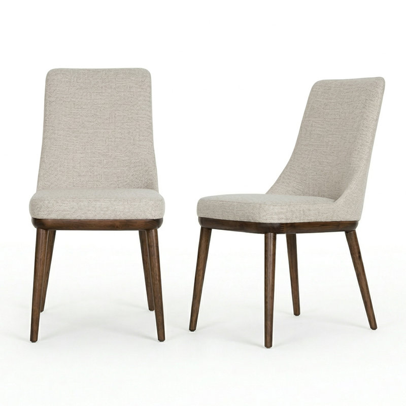 Rosner 19'' H Upholstered Parsons Chair, Cream Polyester Blend