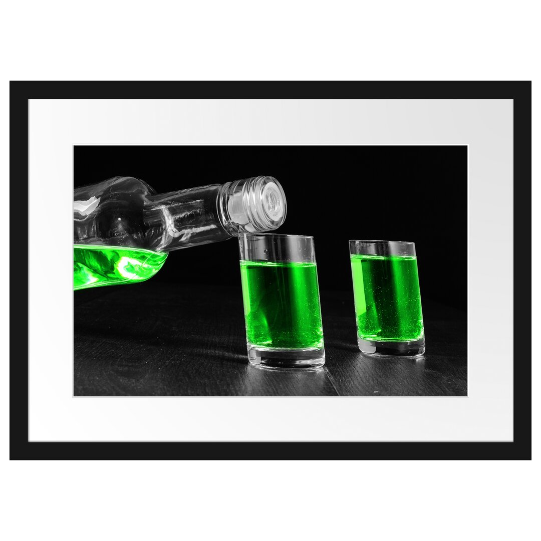 Gerahmtes Poster Dark Grüner Absinth