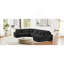 Canapé modulaire surdimensionné de 129 po en forme de U Canapé-lit moderne recouvert de velours côtelé doux avec une chaise longue pour le salon, noir-1795124048