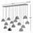 Cotter 14 - Light Fabric Dimmable Geometric Chandelier-2096620601