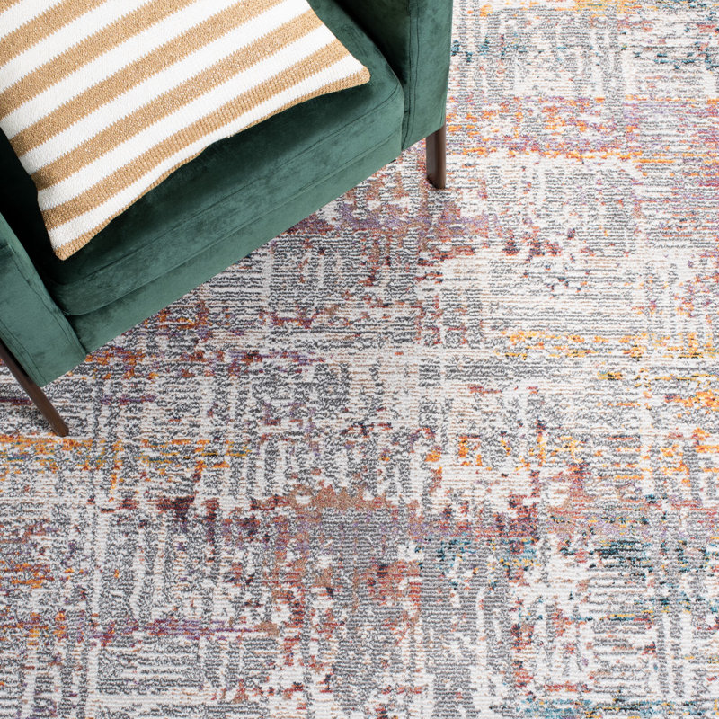Crystal Performance Abstract Rug, Round 6'3"
