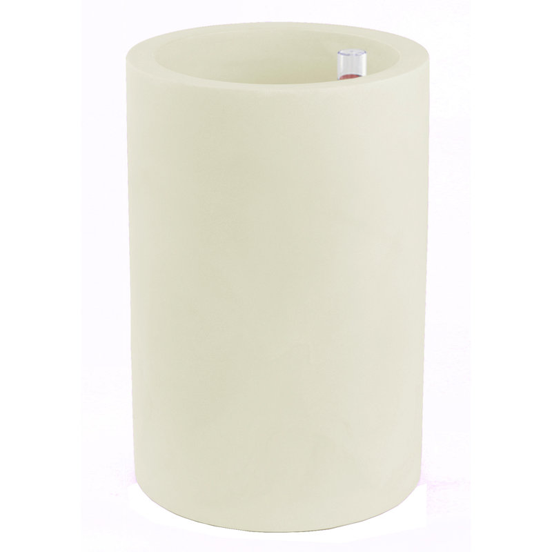 Cilindro Resin Pot Planter, Ice, 31.5" H x 15.75" W x 15.75" D