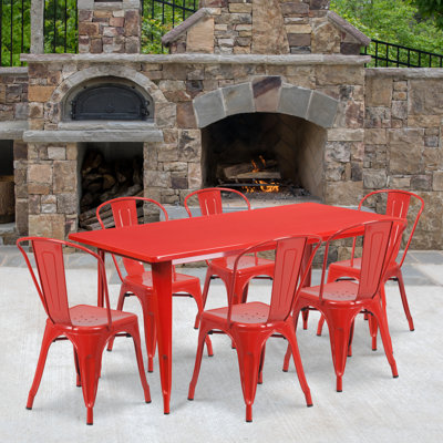 Metal Indoor-Outdoor Table Set