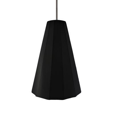 Radiance - Luminaire suspendu 1 lumière cannelé - Carbone - Noir mat - Nickel brossé - l 9 po x H 13 po - DEL dédiée - Tige rigide