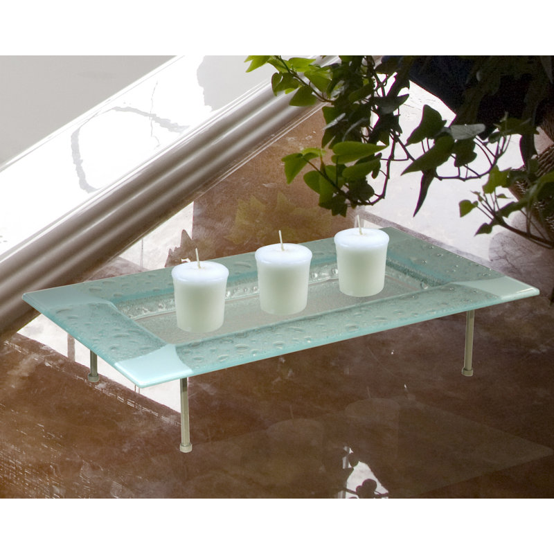 Plat en verre fondu rain, Argent