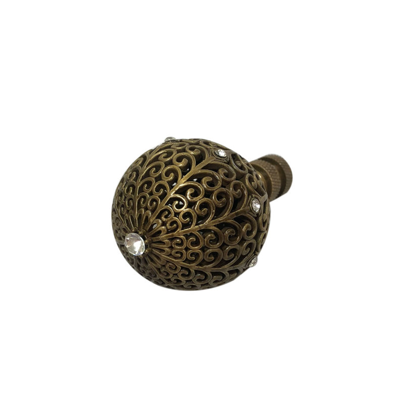 Faîteau de lampe sphérique en filigrane, Laiton antique