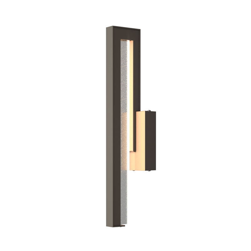 Edge LED Seeded Glass Outdoor Flush Mount, Coastal Dark Smoke, 20.3" H x 4.5" W x 4.2" D