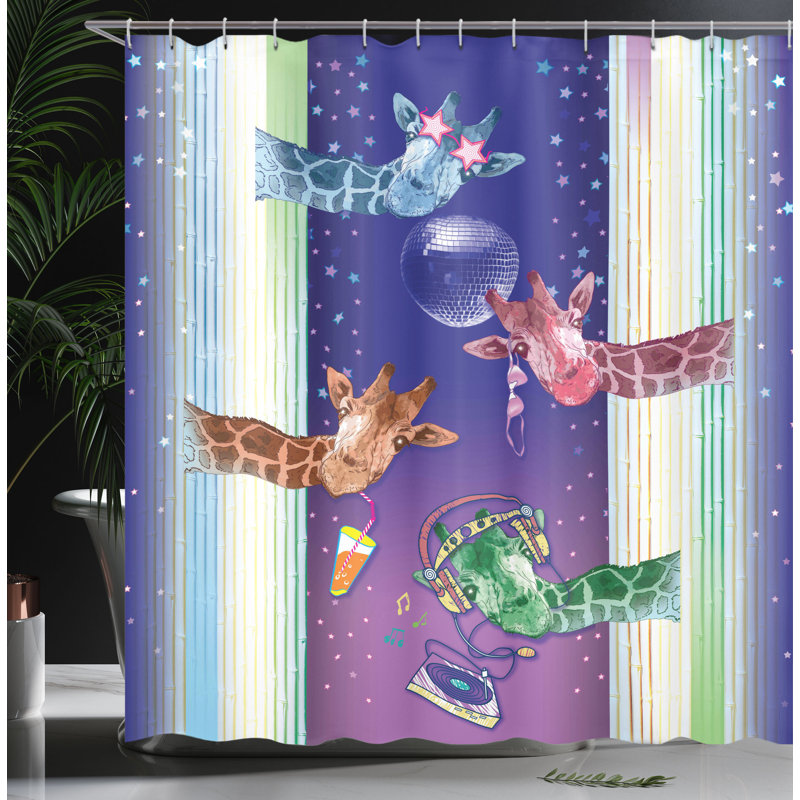 Rideau de douche simple animal girafes Duane, l 69 po x H 70 po