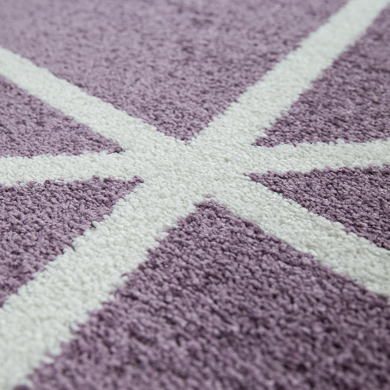 Tapis mauve à motif géométrique Dudley, Rectangle 7 pi 10 po x 10 pi 6 po