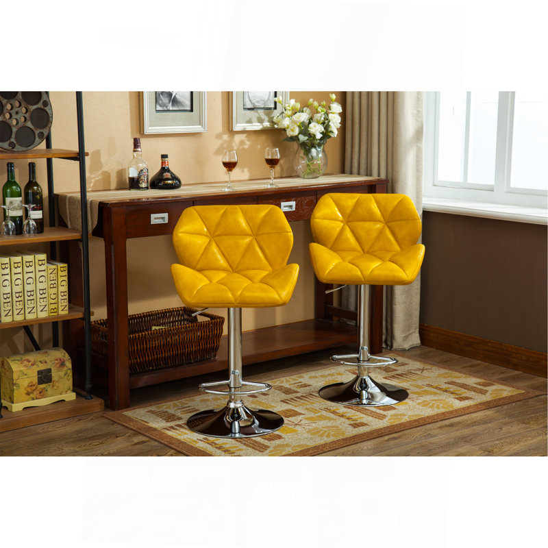 Ensemble de 2 tabourets de bar à hauteur réglable Glasgow, Jaune