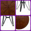 Table de salle à manger 46,85 "ronde brun Mid-Century moderne avec pieds en métal en épingle à cheveux et tablette de rangement - 4 sièges