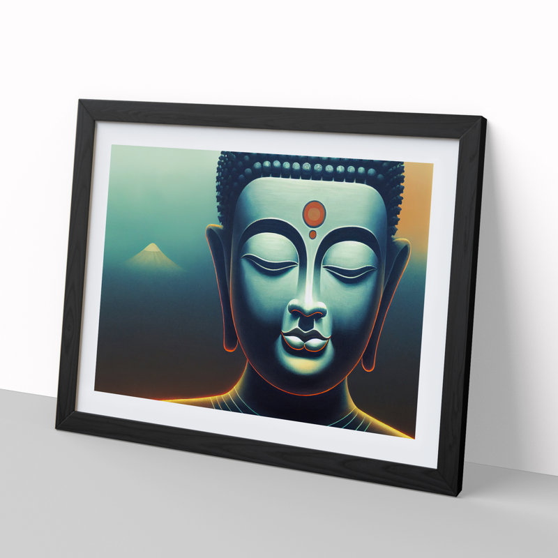Cool Buddha - Framed Print, 46cm H x 64cm W x 2cm D, Black