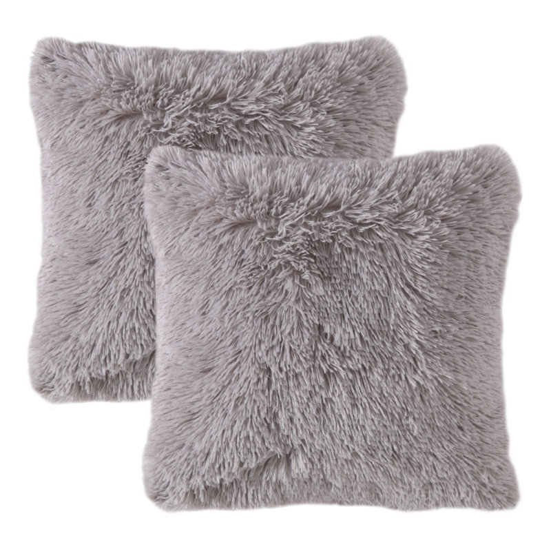 Housse de coussin carrée, gris, 18 po x 18 po