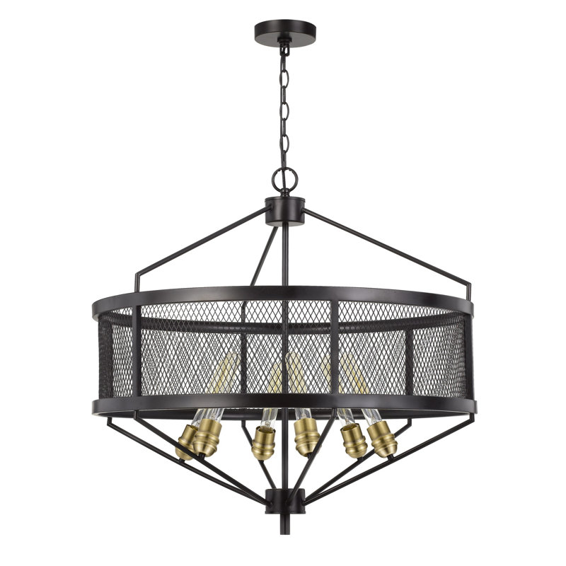 Lustre tambour unique à 6 lumières