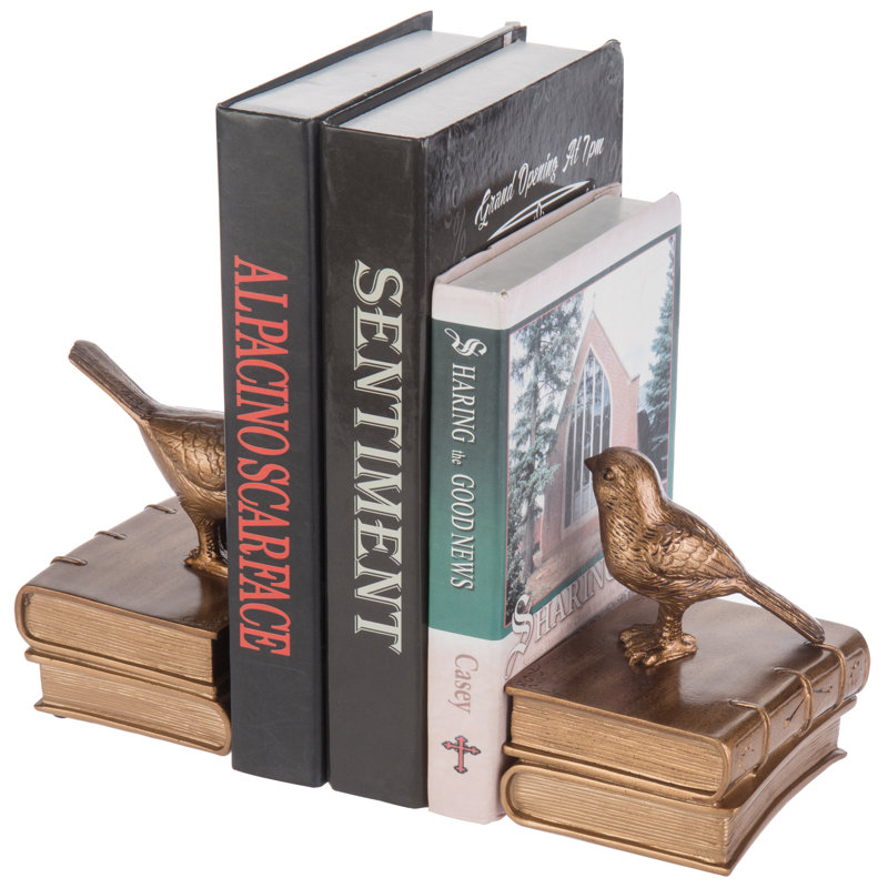 Serre-livres oiseaux et livres, Or